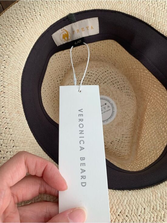 RRP US$256 Freya X Veronica Beard palm straw hat natural NWT L main image 4
